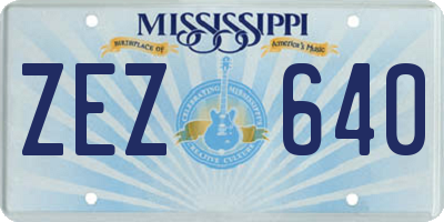 MS license plate ZEZ640