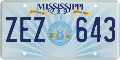 MS license plate ZEZ643