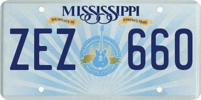 MS license plate ZEZ660