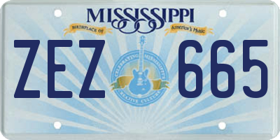 MS license plate ZEZ665