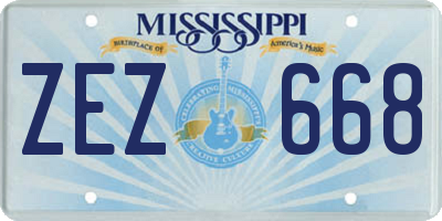 MS license plate ZEZ668