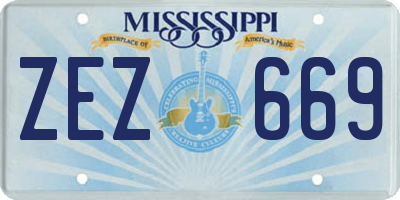 MS license plate ZEZ669