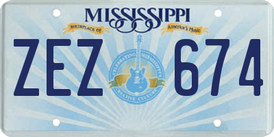 MS license plate ZEZ674