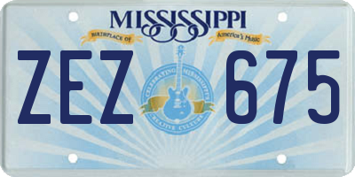 MS license plate ZEZ675