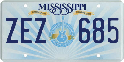 MS license plate ZEZ685