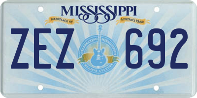 MS license plate ZEZ692