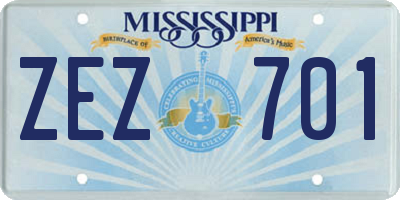 MS license plate ZEZ701