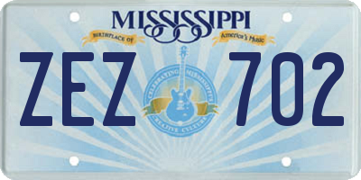 MS license plate ZEZ702
