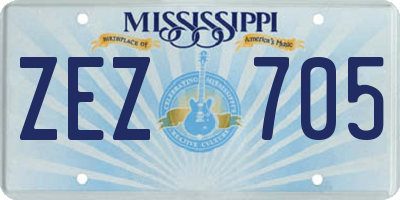 MS license plate ZEZ705