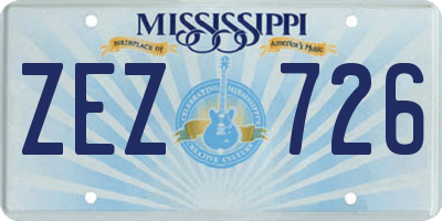 MS license plate ZEZ726