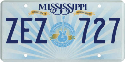 MS license plate ZEZ727