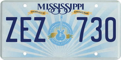 MS license plate ZEZ730