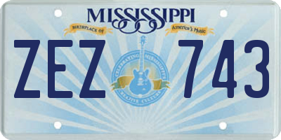 MS license plate ZEZ743