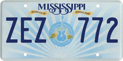 MS license plate ZEZ772