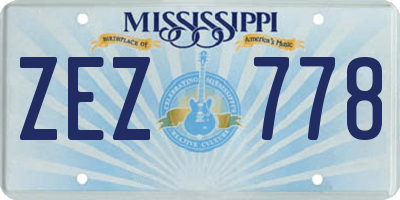 MS license plate ZEZ778