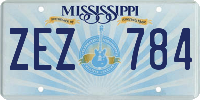 MS license plate ZEZ784