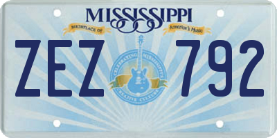 MS license plate ZEZ792