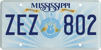 MS license plate ZEZ802
