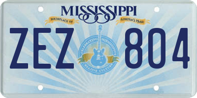 MS license plate ZEZ804