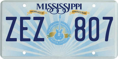 MS license plate ZEZ807