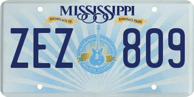 MS license plate ZEZ809
