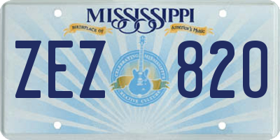 MS license plate ZEZ820