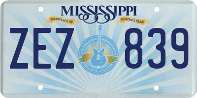 MS license plate ZEZ839