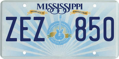 MS license plate ZEZ850