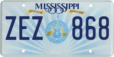 MS license plate ZEZ868