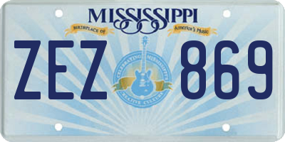 MS license plate ZEZ869