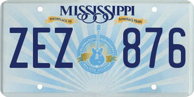 MS license plate ZEZ876