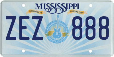 MS license plate ZEZ888