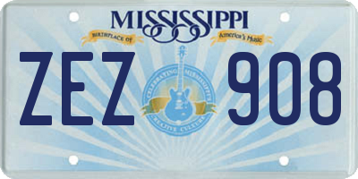 MS license plate ZEZ908