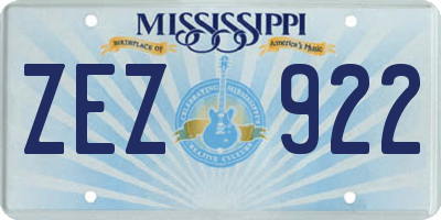MS license plate ZEZ922