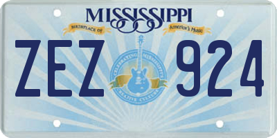 MS license plate ZEZ924