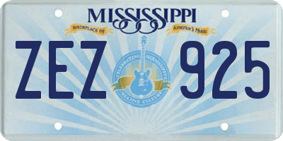 MS license plate ZEZ925