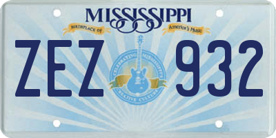 MS license plate ZEZ932