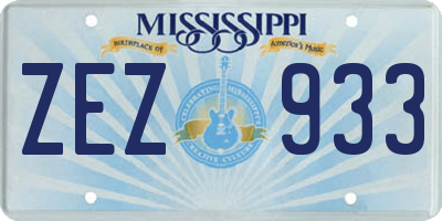 MS license plate ZEZ933
