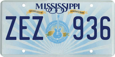 MS license plate ZEZ936