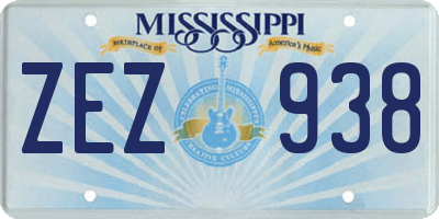 MS license plate ZEZ938