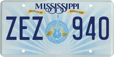 MS license plate ZEZ940