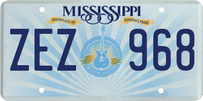 MS license plate ZEZ968