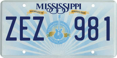 MS license plate ZEZ981