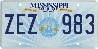MS license plate ZEZ983