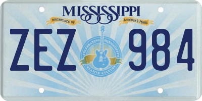 MS license plate ZEZ984
