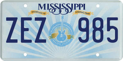 MS license plate ZEZ985