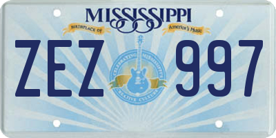 MS license plate ZEZ997