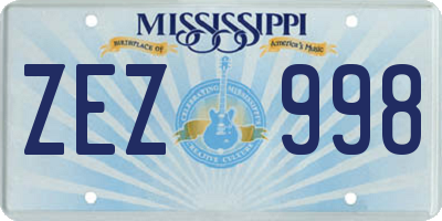 MS license plate ZEZ998