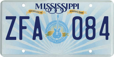 MS license plate ZFA084