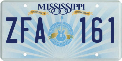 MS license plate ZFA161